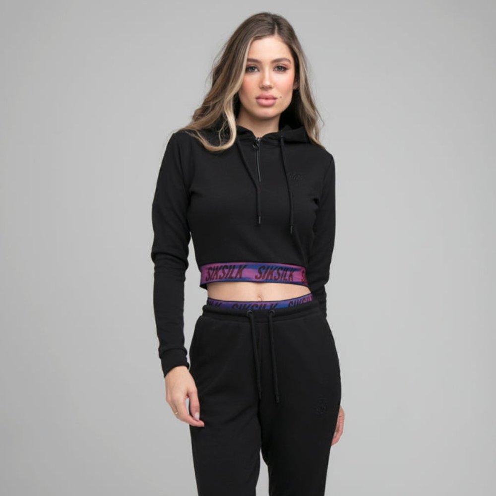 SikSilk Iridescent Track Top - Black